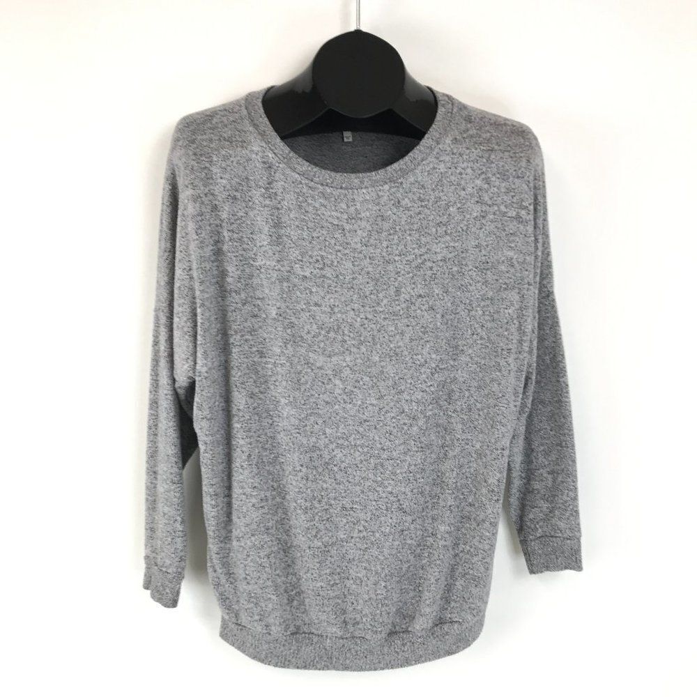 JOIE Jennina Drop Shoulder Sweater Women's XS Pullover Heather Gray Stretch Knit